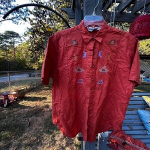Jukebox Skirt and Blouse Size M Burnt Orange Fringe Embroidered Boho Southwest
